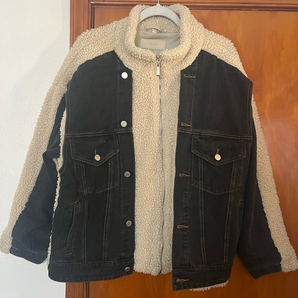 Blank NYC Black and Cream Sherpa Jacket